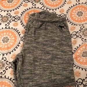 Grey PINK joggers with black dog on side
